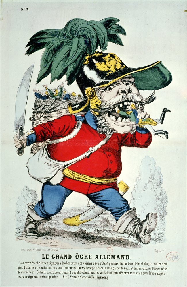Otto Von Bismarck Karikatur Der riesige deutsche Oger, Karikatur von Otto von Bismarck (1815-98)